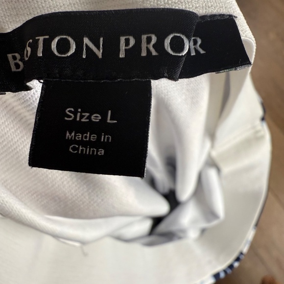 Boston Proper Women's High-Waisted Pull On Blue Floral Wide Leg Pants Sz L - Picture 2 of 11